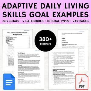 Adaptive Daily Living Skills IEP Goals, Adaptive iep goals examples, daily living goals examples, adaptive daily living skills goals