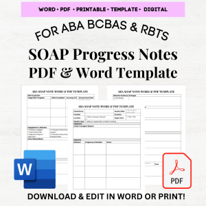 SOAP Note Template, RBT Notes, ABA Notes, aba session note, aba session note template, bcba note, rbt session note, aba note