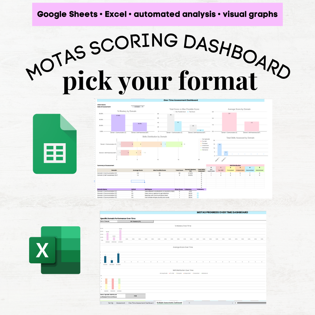 MOTAS Assessment Scoring Tracker & Graphing Dashboard - Automated Insights and Graphs in Excel and Google Sheets - Image 11