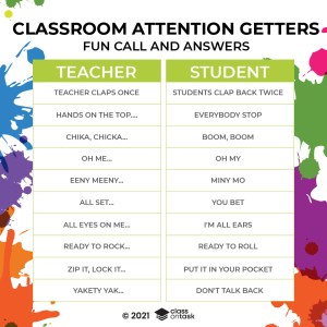 Classroom Attention Getters – Paint Splatter Theme