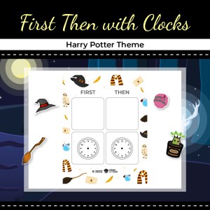 First, Then Board with Clocks – Harry Potter Theme