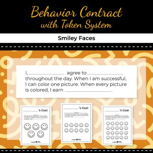 Behavior Contract with Token System – Smiley Face Theme