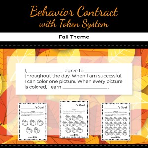 Behavior Contract with Token System – Fall Theme