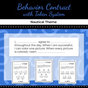 Behavior Contract with Token System – Beach/Nautical Theme