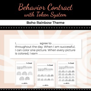 Behavior Contract with Token System – Boho Rainbow Theme