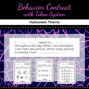 Behavior Contract with Token System – Halloween Theme