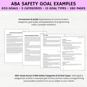 ABA Safety Goals, ABA Safety Instructions, ABA Safety Goals Examples, ABA Goal Bank PDF