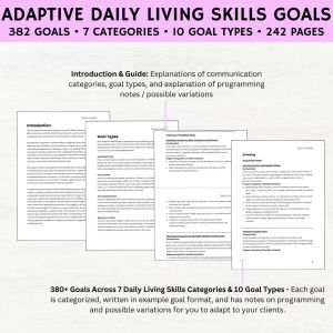 Adaptive Daily Living Skills IEP Goals, Adaptive iep goals examples, daily living goals examples, adaptive daily living skills goals