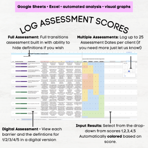 VB-MAPP Transitions Assessment Excel & Google Sheets with Graphing Dashboard, VB MAPP Scoring Sheet