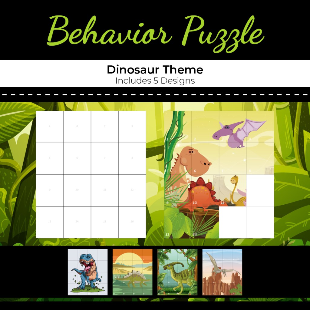 Behavior Puzzle – Dinosaur Theme – Behavior Analyst Resource Center