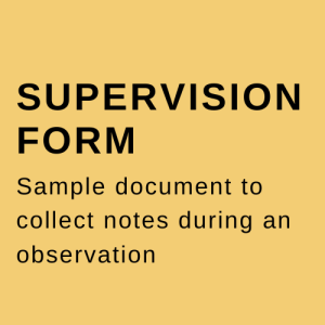 Sample Supervision Observation Form