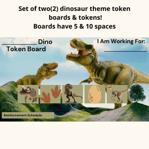 Dinosaur Theme Token Board & Tokens