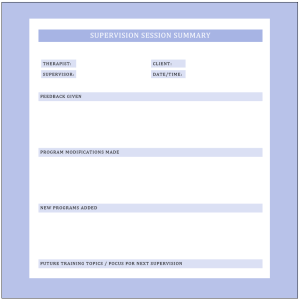 Supervision Session Summary