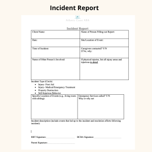 Customizable Incident Report