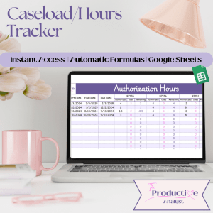 BCBA Caseload/Hours Tracker | Google Sheets Template for Client & Authorization Management
