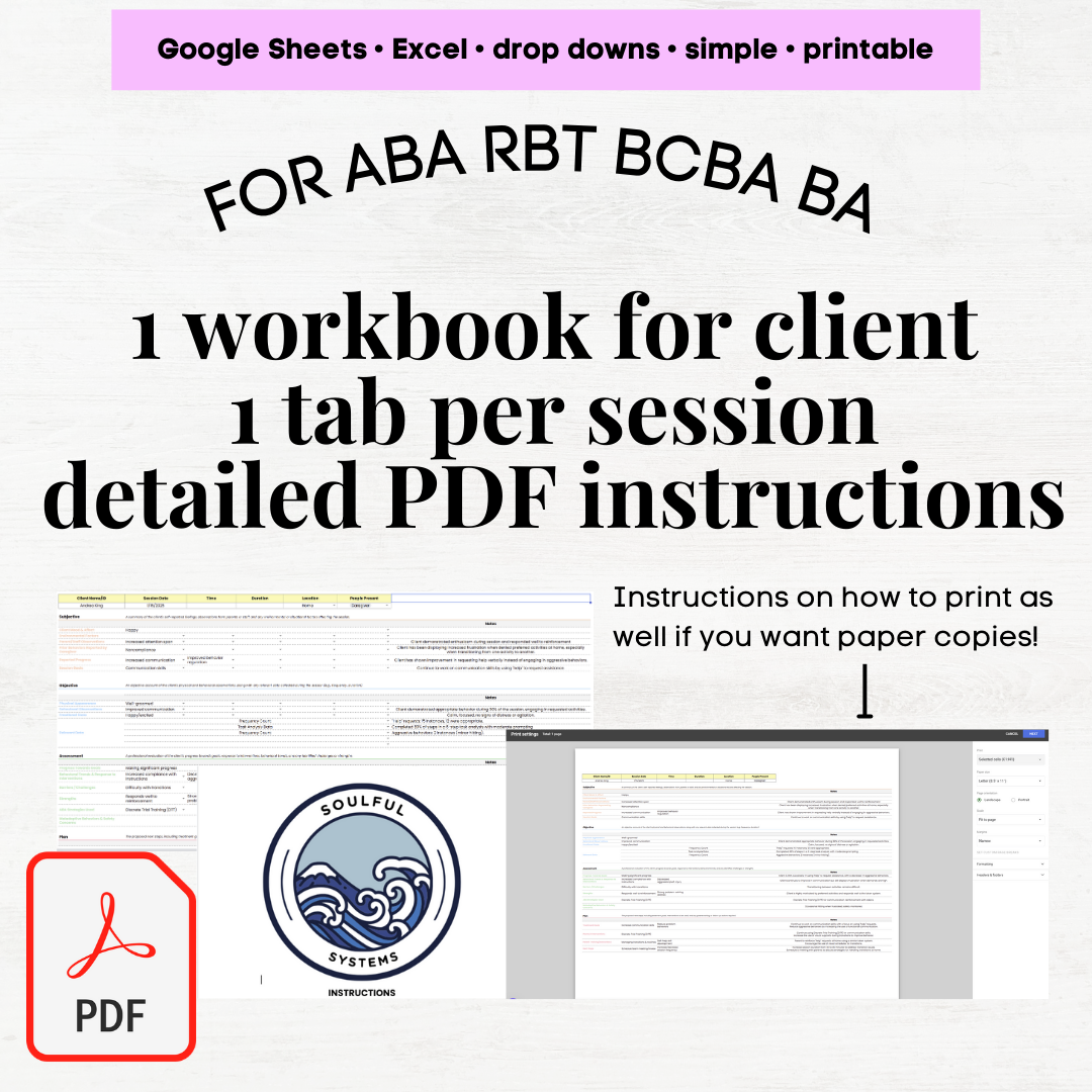 ABA SOAP note template, aba progress note template, aba session note, rbt session note, bcba soap note, aba notes, aba therapy notes, bcba - Image 6