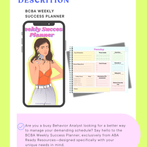 BCBA Weekly Success Planer