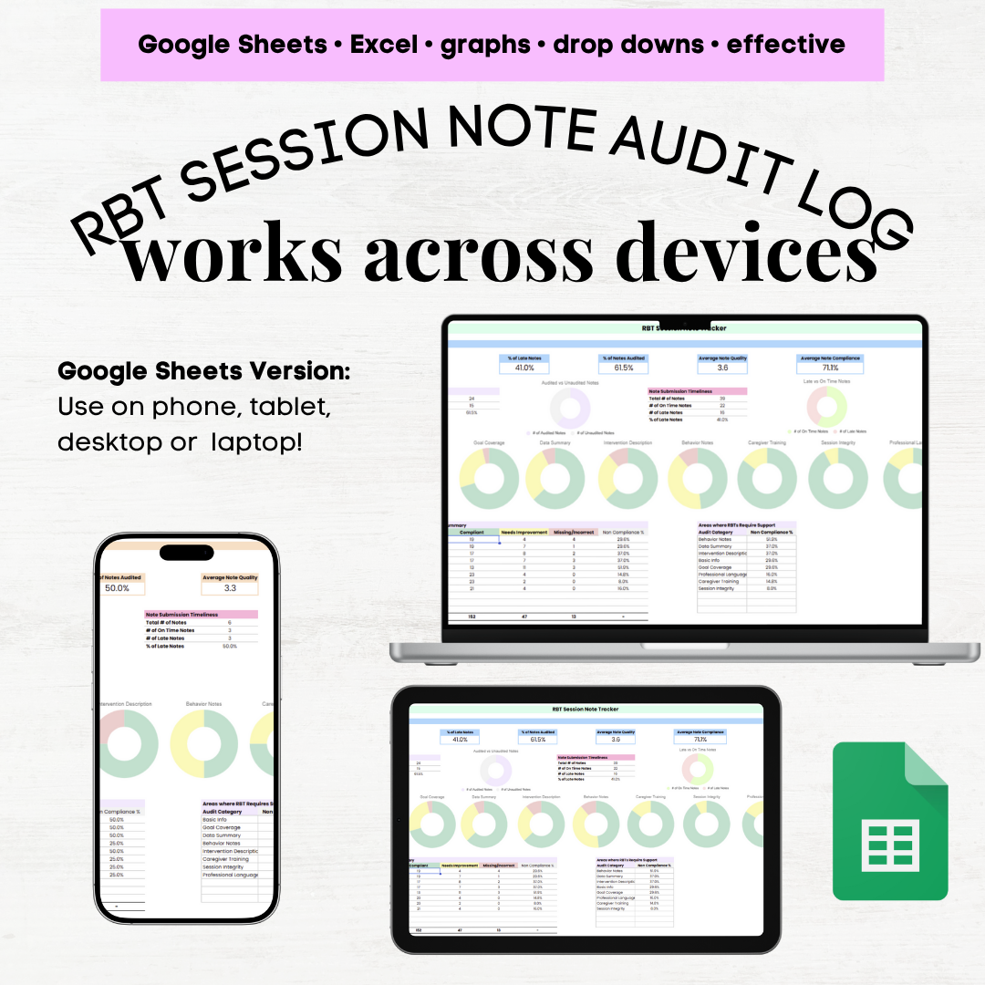 RBT Supervision Audit Log, RBT Session Note Audit Tracker, BCAB RBT Supervision Audit Log template - Image 7