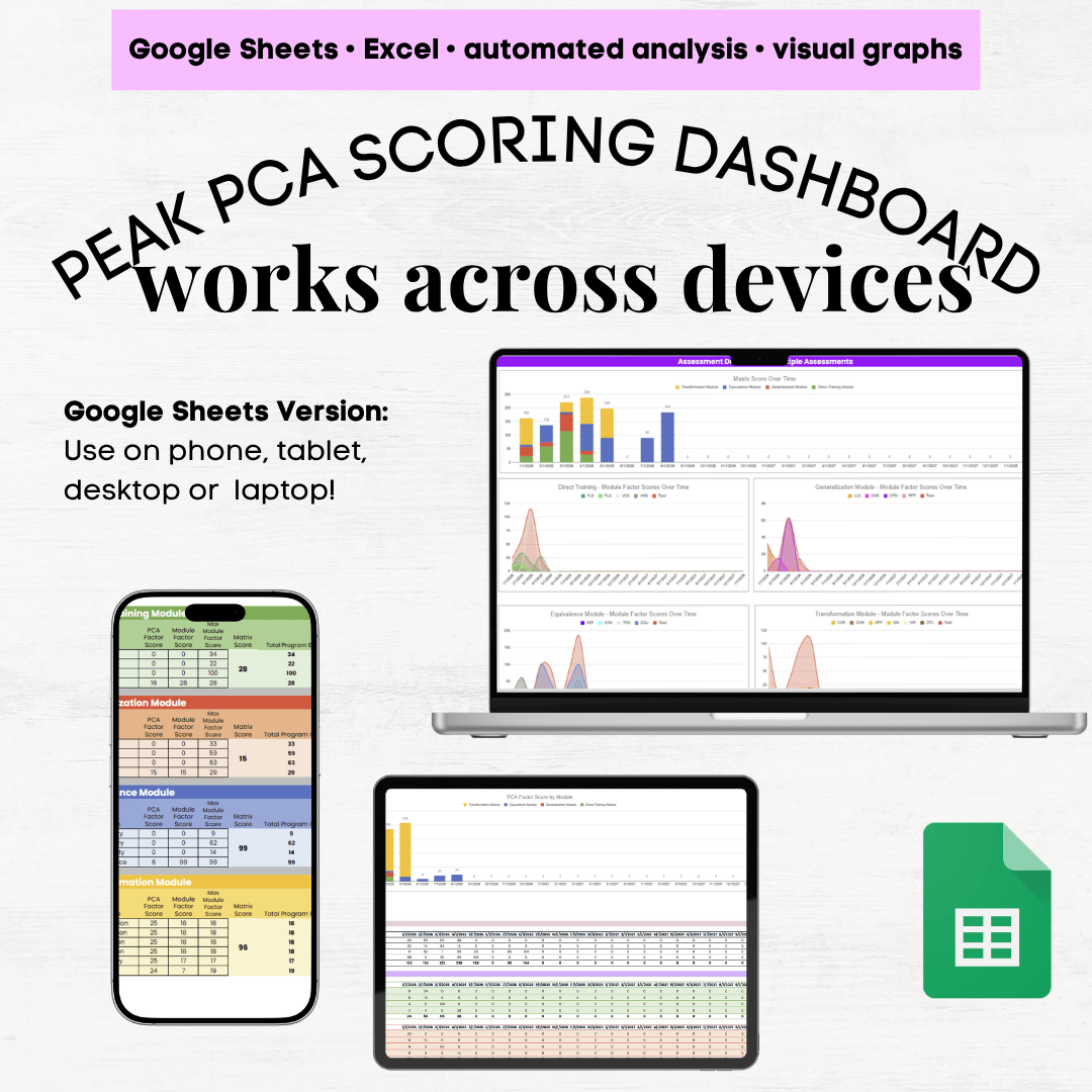 PEAK PCA Scoring Tracker, PEAK Assessment Scoring Sheet, Google Sheets ...