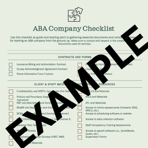 ABA Company Checklist