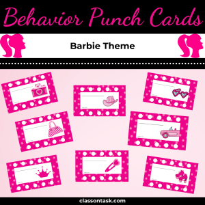 Behavior Punch Cards – Barbie Theme
