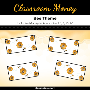 Classroom Money – Bee Theme
