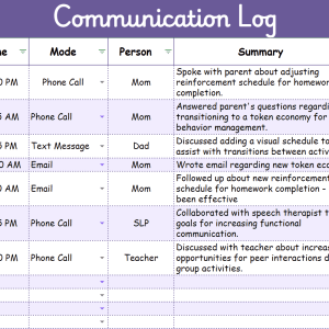 Simple Communication Log | Google Sheets Template for tracking client communication