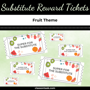 Substitute Reward Tickets – Fruit Theme