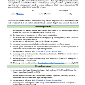 Mentorship For First Year BCBA/BCaBAs