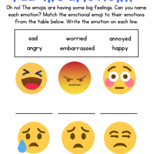 Feeling Emotional Emoji Feelings Identification Worksheet