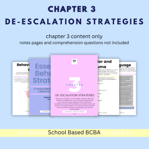 Essential Behavior Strategies: Chapter 3 De-escalation Strategies