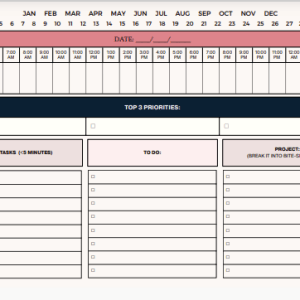 Daily Action Pad: Time Blocks & Task Breakdown