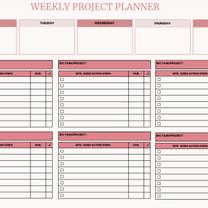 Weekly Project Pad: Task Breakdown & Action Steps