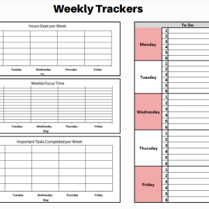 Weekly 3 in 1 Tracker: Sleep, Focus & Task Completion