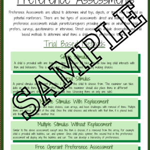 Preference Assessments | ABA Visual Handout & Teaching Guide