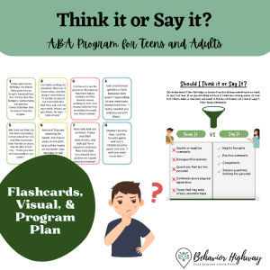Think it Or Say it? ABA Program