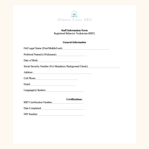 Staff Information Form (RBT)