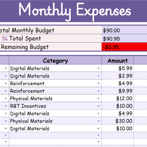 BCBA Budget Tracker | Google Sheets Template