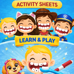 🦷 Teeth Brushing Activity Sheets (Character-Inspired)