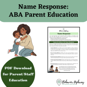 Name Response Handout | Autism, ABA, Speech & Special Education Support