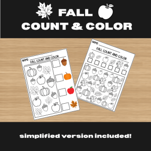 Fall Count and Color | Search and Find Math Worksheets