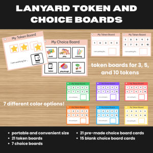 Lanyard Token Boards & Choice Board | 3, 5 & 10 Token Visual Reward System
