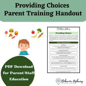 Providing Choices | ABA Parent Training Handout