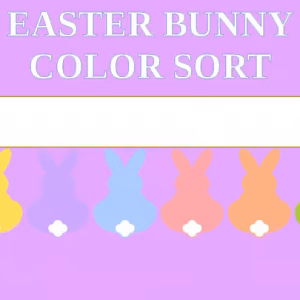 (Sort by Feature) EASTER BUNNY INTERACTIVE COLOR SORT (YELLOW, BLUE, & PURPLE)